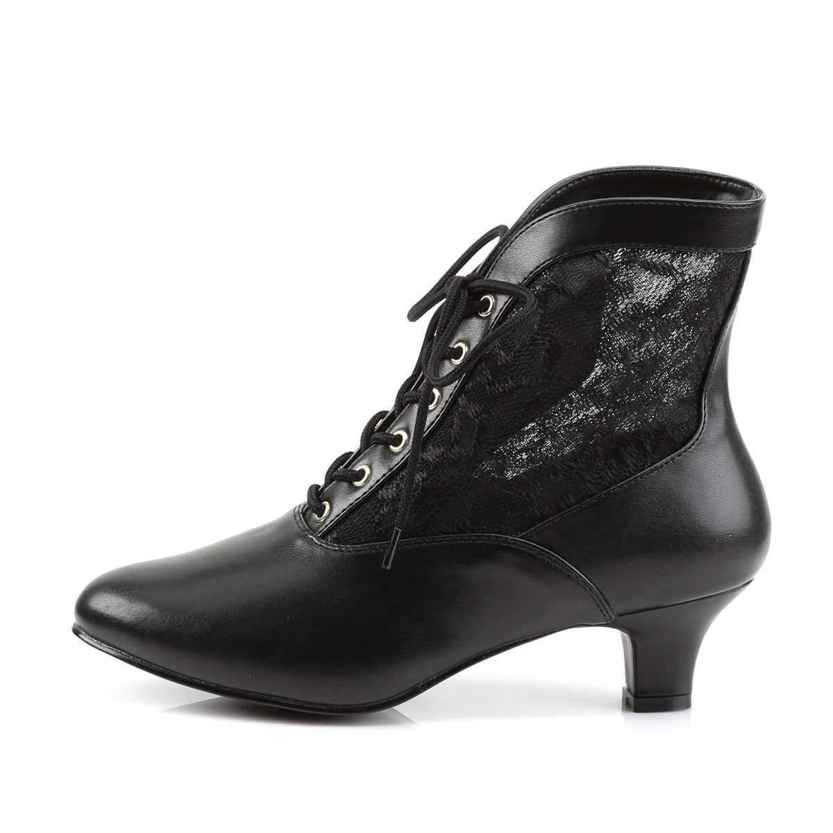 Funtasma DAME-05 Black -Lace Ankle Boots - 2 Inch Heels