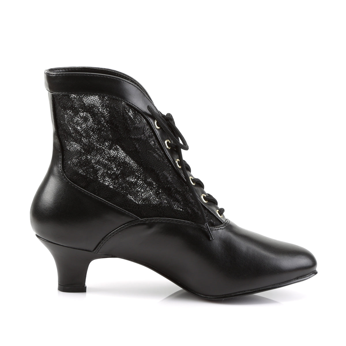 Funtasma DAME-05 Black -Lace Ankle Boots - 2 Inch Heels