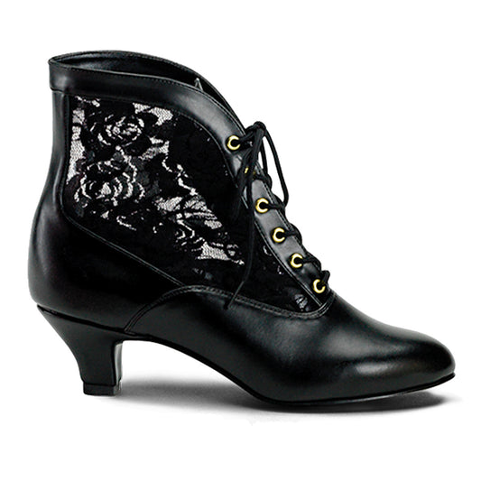 Funtasma DAME-05 Black -Lace Ankle Boots - 2 Inch Heels