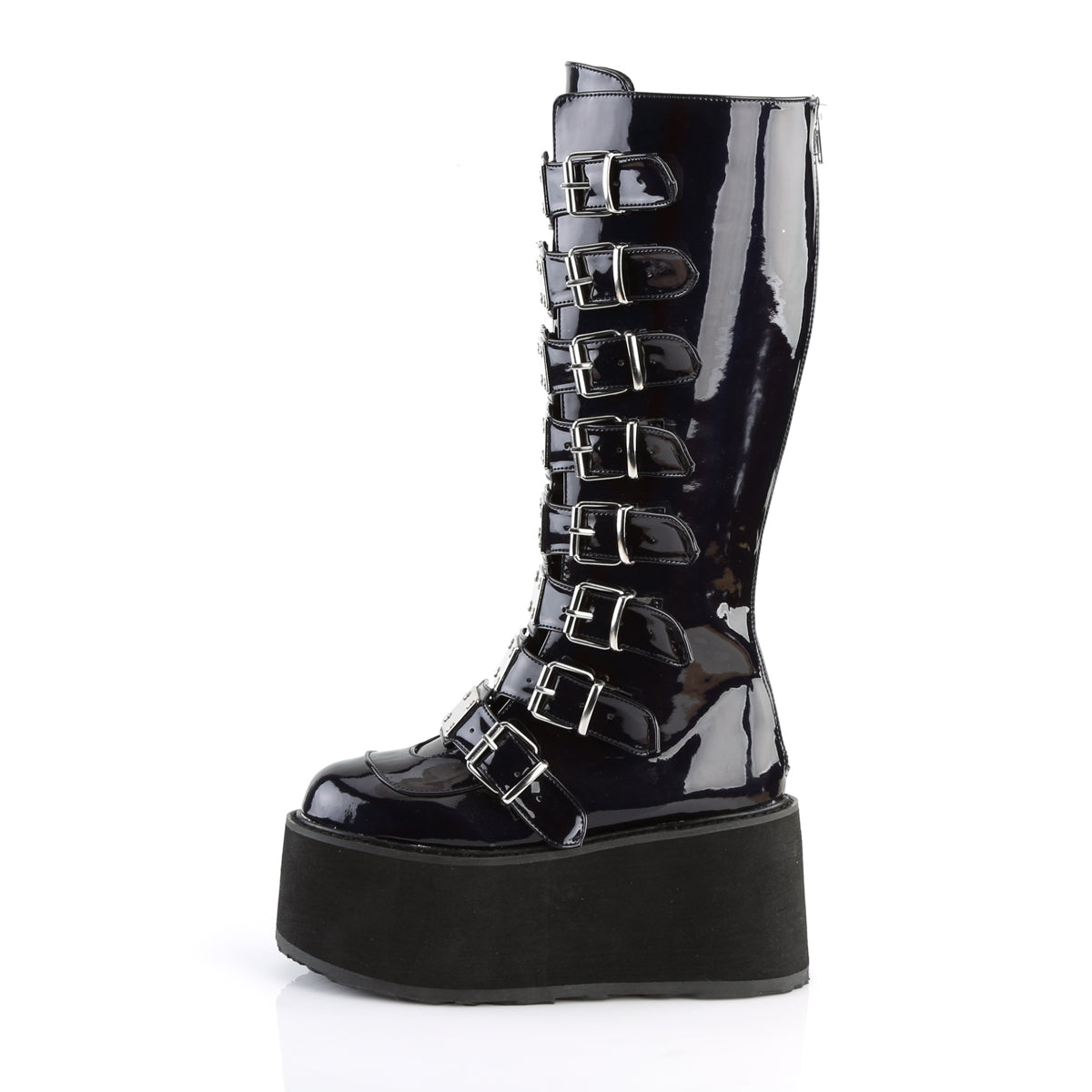 DAMNED-318 Demonia Cult Black Alternative Knee High Boots