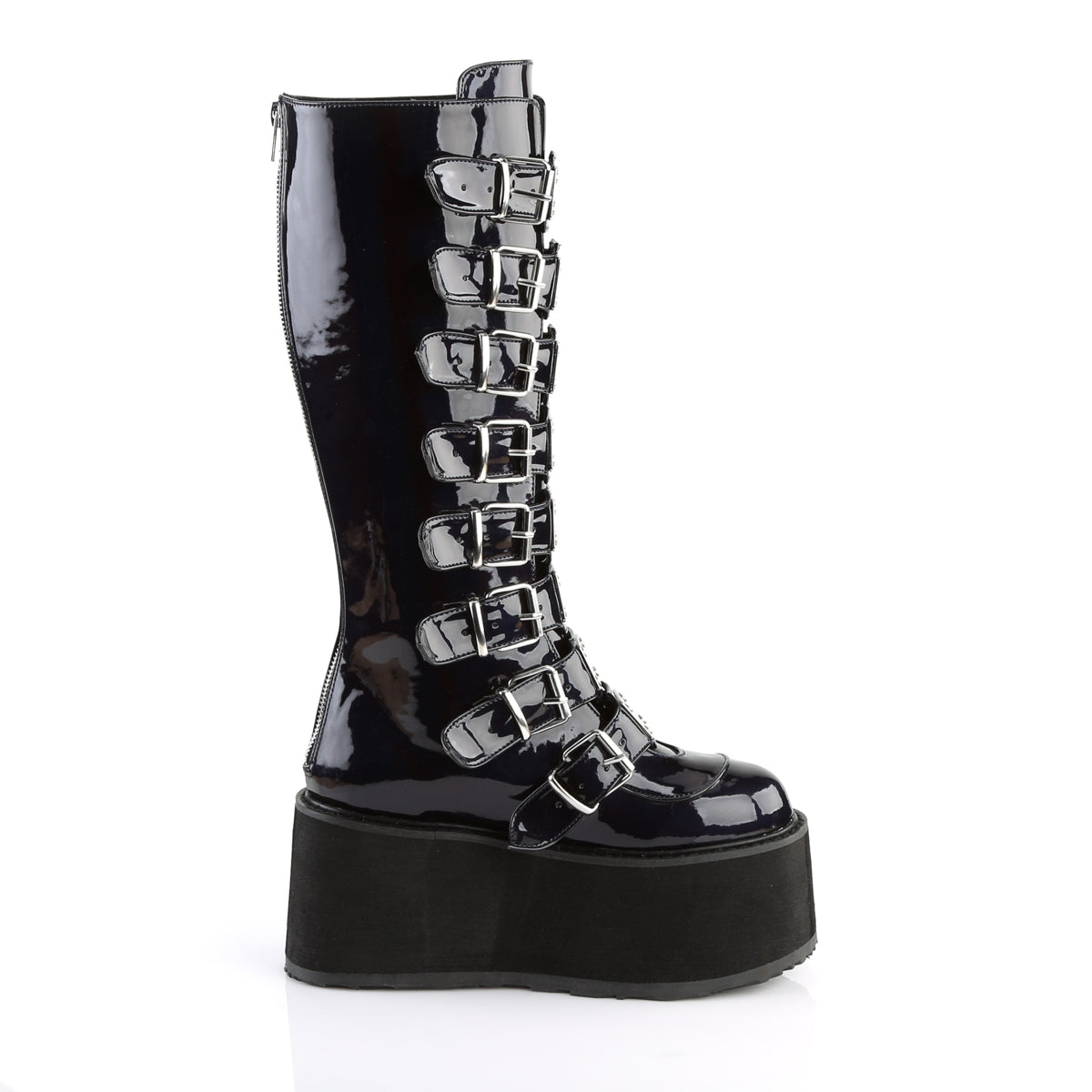 DAMNED-318 Demonia Cult Black Alternative Knee High Boots