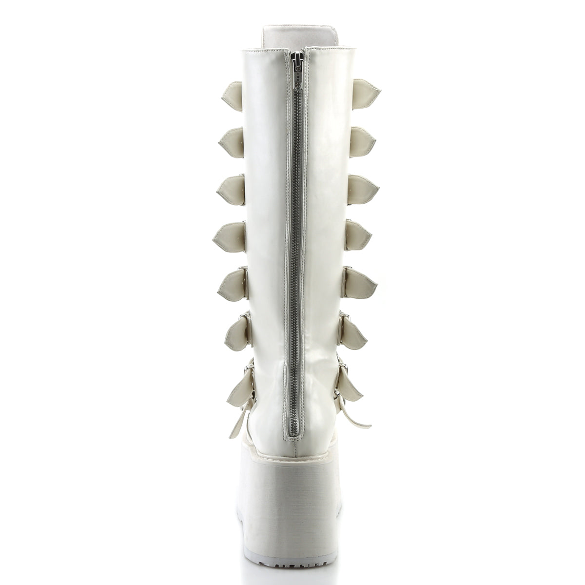 DAMNED-318 Demonia Cult White Alternative Knee High Boots