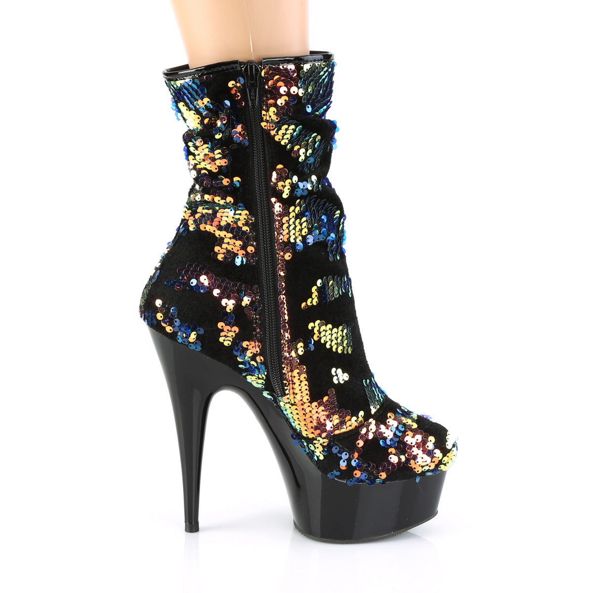 DELIGHT-1004 Pleaser Blue 6 Inch Exotic Dance Ankle Boots