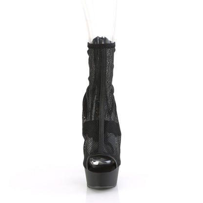 DELIGHT-1006 Pleaser Black 6 Inch Strippers Ankle Boots