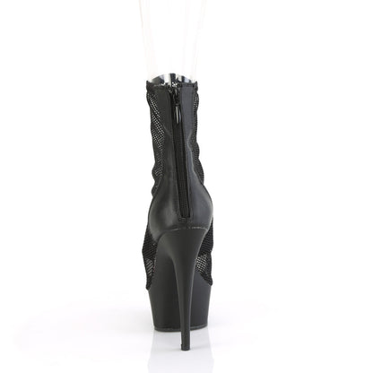 DELIGHT-1006 Pleaser Black 6 Inch Strippers Ankle Boots