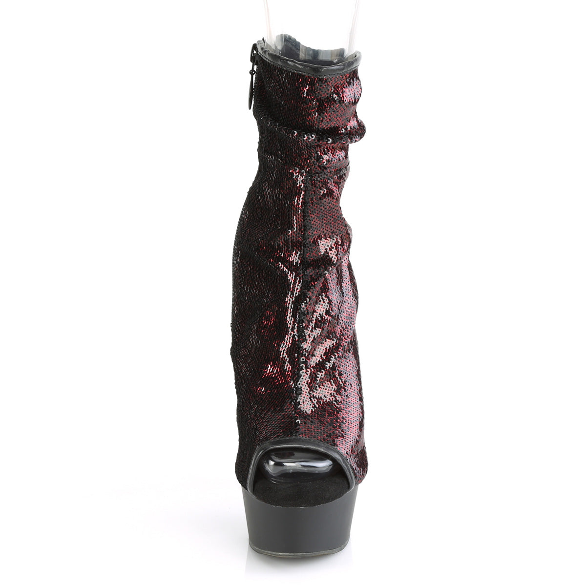DELIGHT-1008SQ Pleaser Burgundy 6 Inch High Impact Ankle Boots