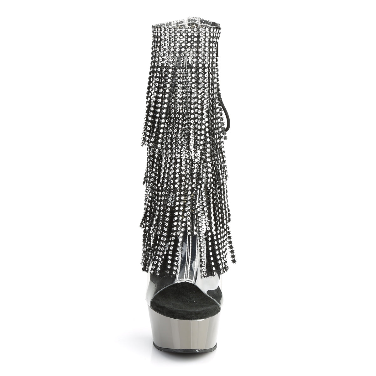 delight 1017rsf pleaser sexy shoes 6 inch heel 1 3 4 inch chrome platforms open toe back fringed ankle boots