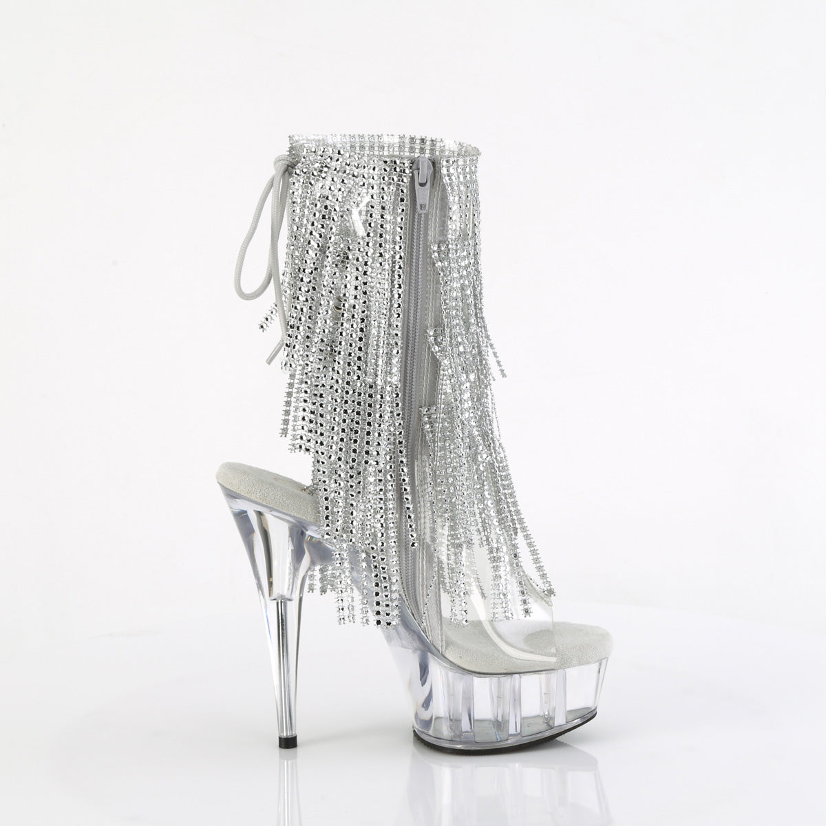 DELIGHT-1017RSF Pleaser Clear 6 Inch High Impact Ankle Boots