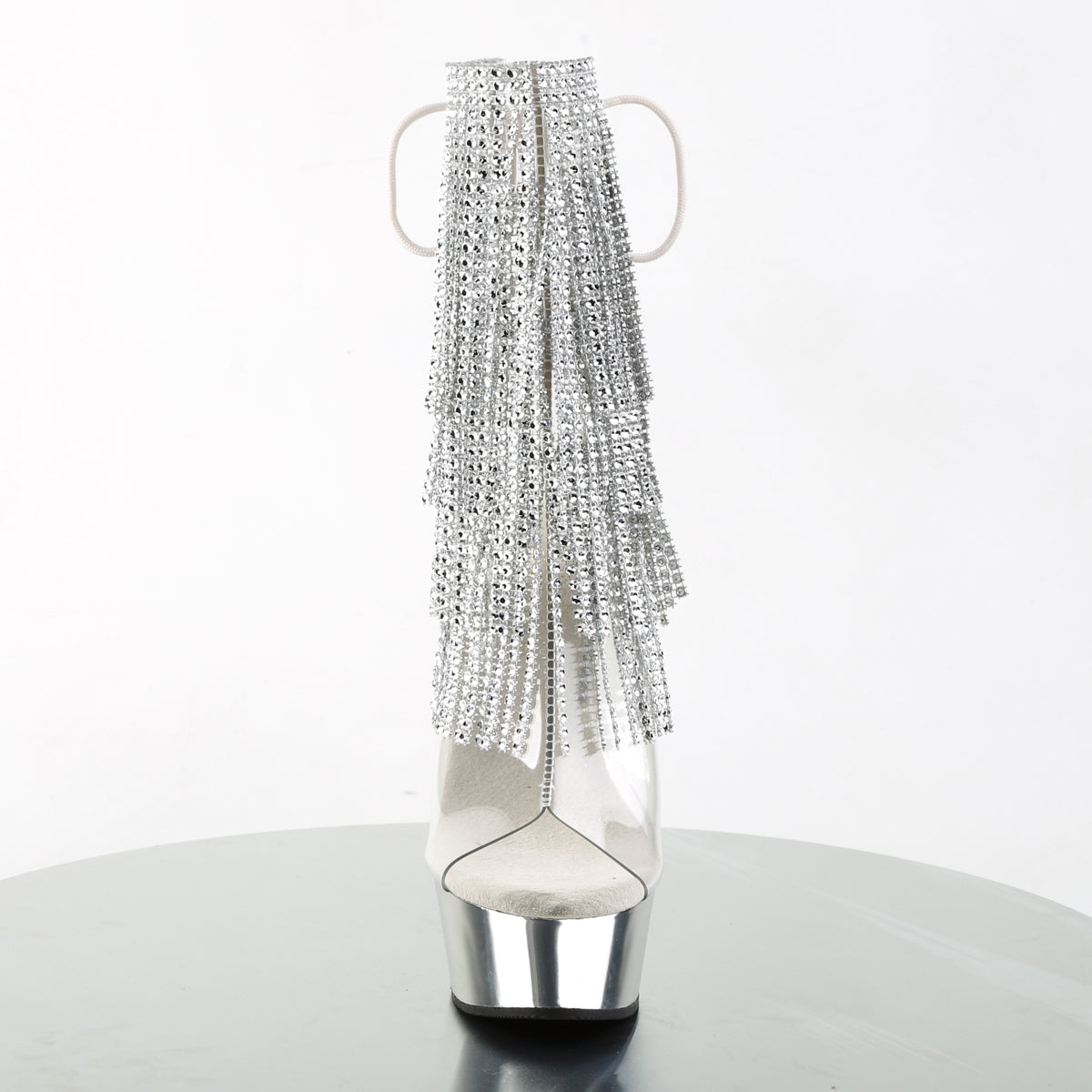 DELIGHT-1017RSF Pleaser Clear 6 Inch Stratement Ankle Boots