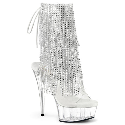 DELIGHT-1017RSF Pleaser Clear 6 Inch High Impact Ankle Boots Clr-Slv Clr