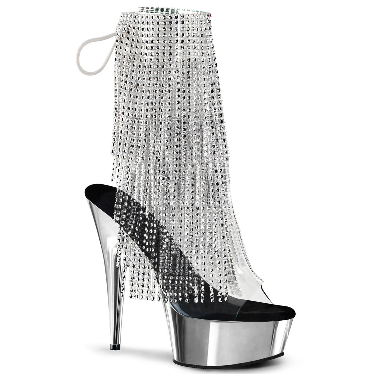 DELIGHT-1017RSF Pleaser Clear 6 Inch Stratement Ankle Boots