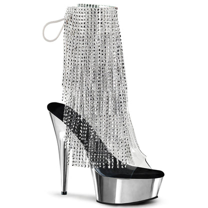 DELIGHT-1017RSF Pleaser Clear 6 Inch Stratement Ankle Boots