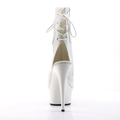 DELIGHT-1018 Pleaser White 6 Inch Exotic Dance Ankle Boots