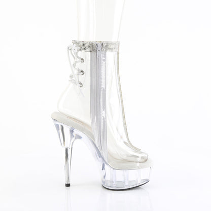 DELIGHT-1018C-2RS Pleaser Clear 6 Inch Pole Dance Ankle Boots