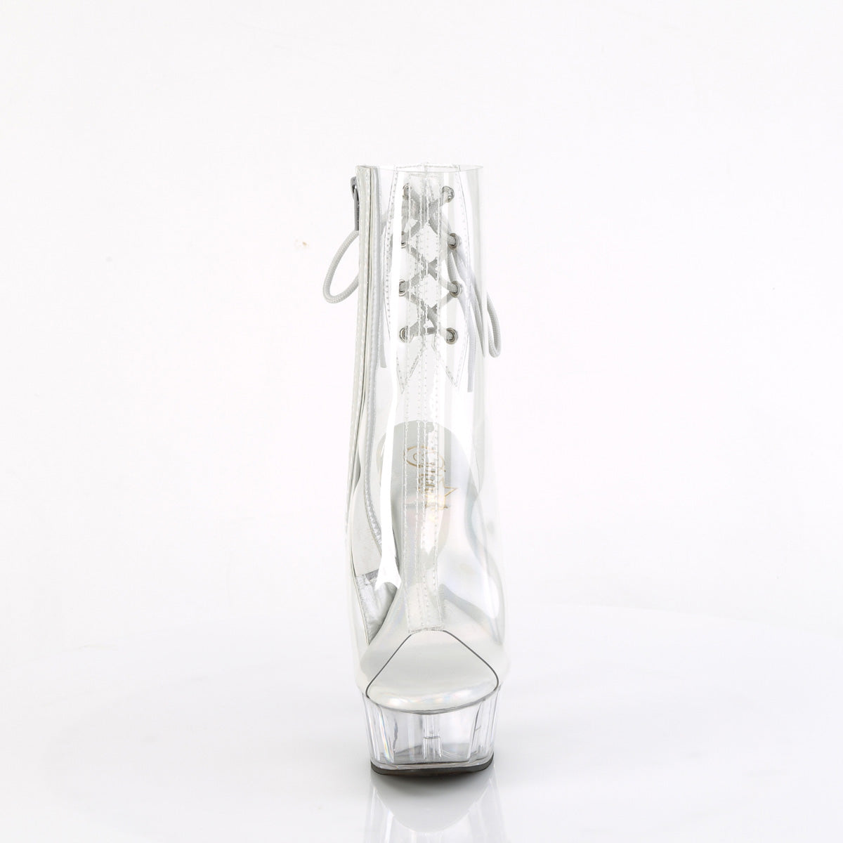 DELIGHT-1018C Pleaser Clear 6 Inch Stripper Platform Ankle Boots