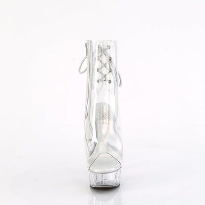 DELIGHT-1018C Pleaser Clear 6 Inch Stripper Platform Ankle Boots