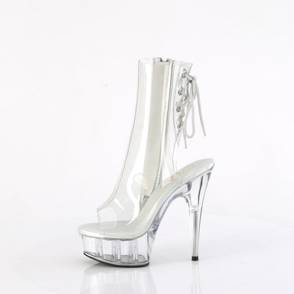 DELIGHT-1018C Pleaser Clear 6 Inch Stripper Platform Ankle Boots