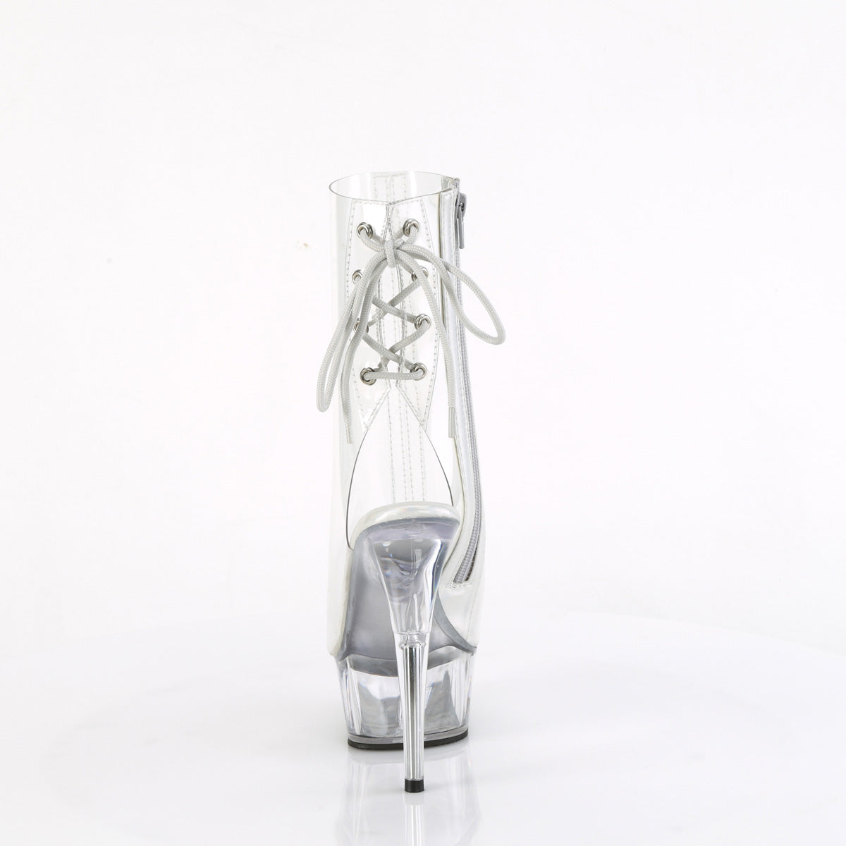 DELIGHT-1018C Pleaser Clear 6 Inch Stripper Platform Ankle Boots