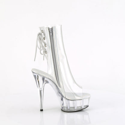 DELIGHT-1018C Pleaser Clear 6 Inch Stripper Platform Ankle Boots