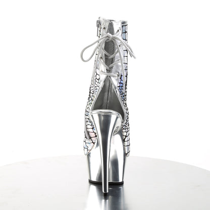 DELIGHT-1018HG 6" Heel Silver Hologram Pole Dancer Platform Shoes