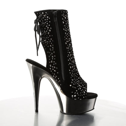 DELIGHT-1018RS Pleaser Black 6 Inch Pole Dance Ankle Boots