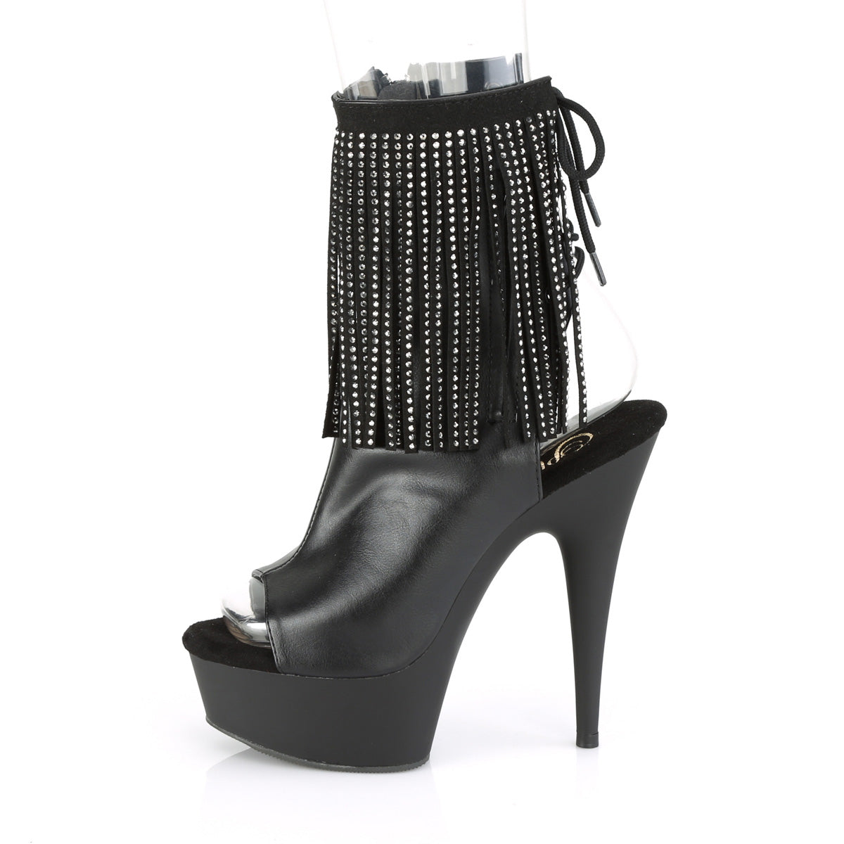 DELIGHT-1018RSF Pleaser Black 6 Inch Exotic Dance Ankle Boots