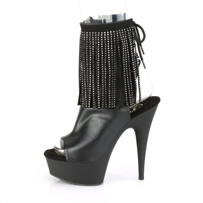 DELIGHT-1018RSF Pleaser Black 6 Inch Exotic Dance Ankle Boots