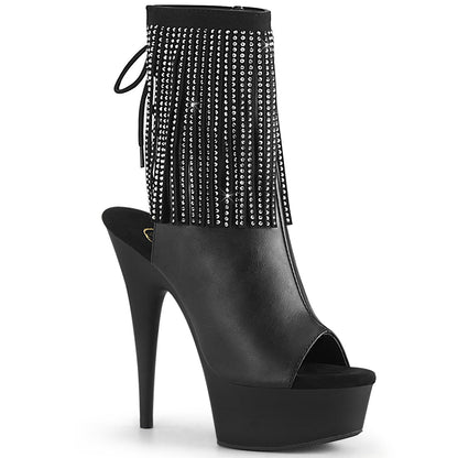 DELIGHT-1018RSF Pleaser Black 6 Inch Exotic Dance Ankle Boots