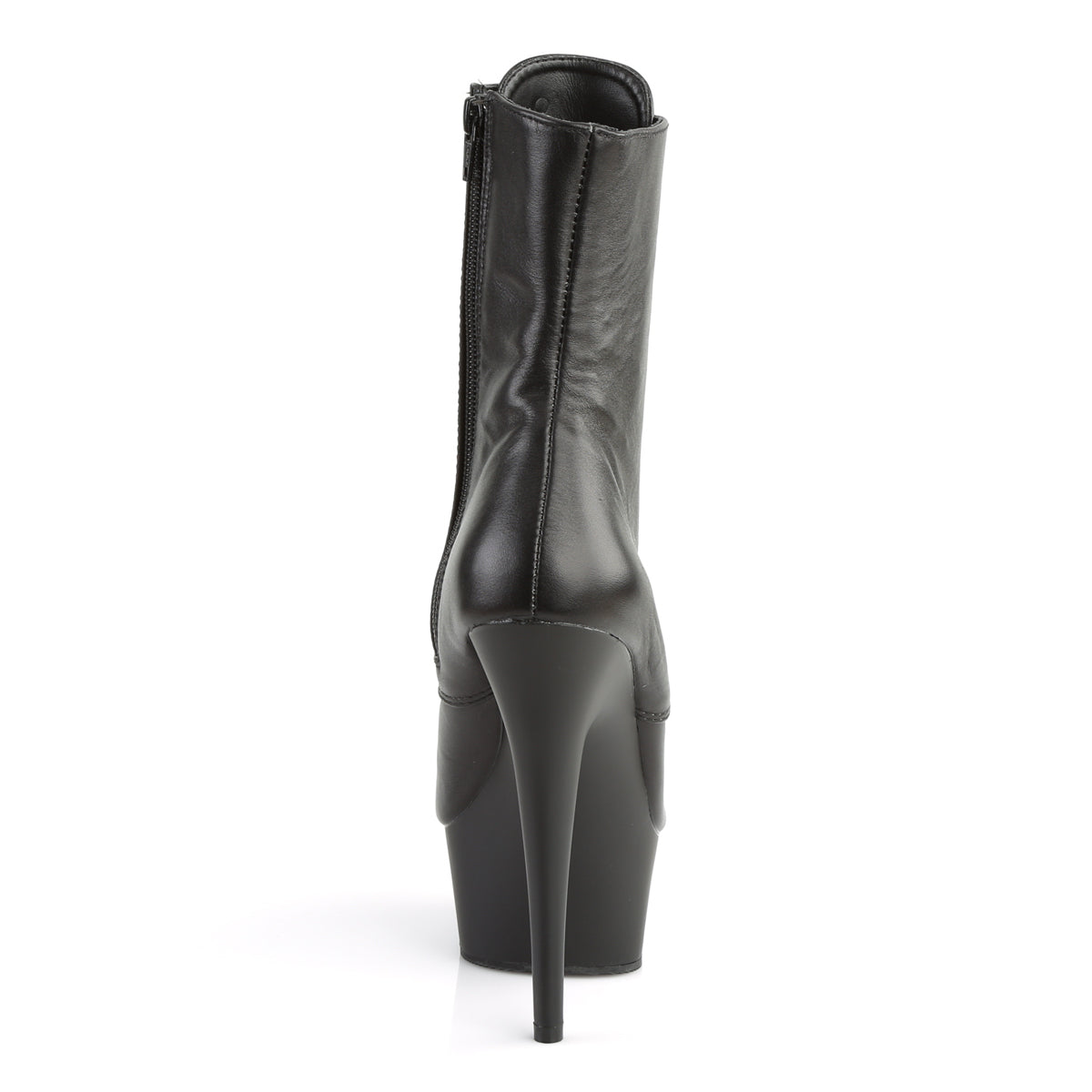DELIGHT-1020 Pleaser Black Leather 6 Inch Stripper High Ankle Boots
