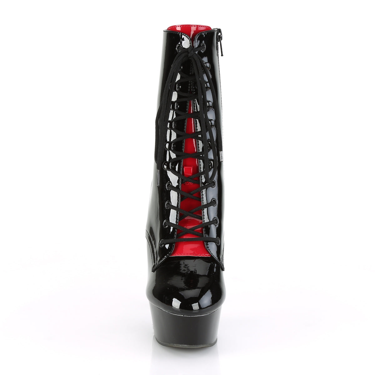 DELIGHT-1020FH Pleaser Black 6 Inch Glamour Models Ankle Boots