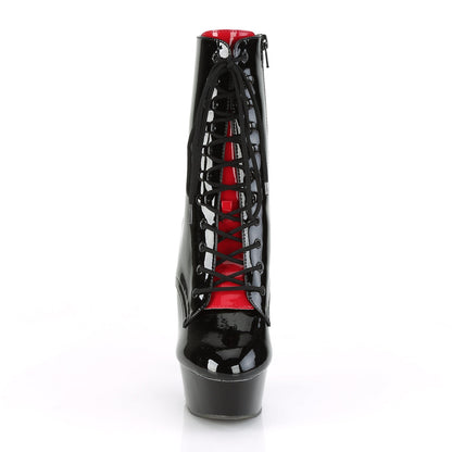 DELIGHT-1020FH Pleaser Black 6 Inch Glamour Models Ankle Boots