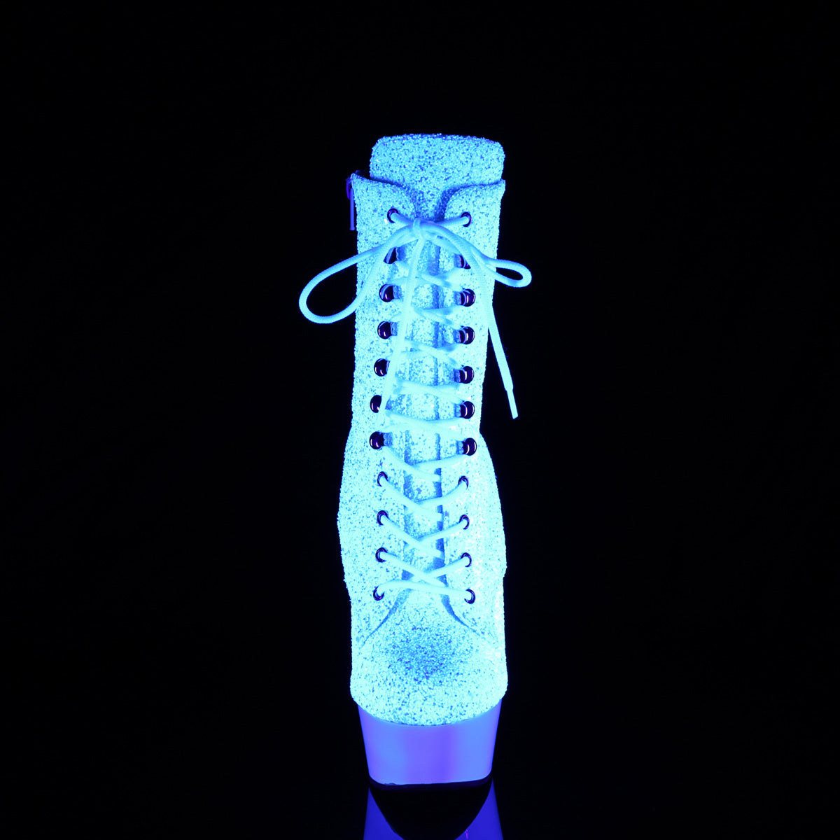 DELIGHT-1020LG Pleaser Neon White 6 Inch High Impact Ankle Boots