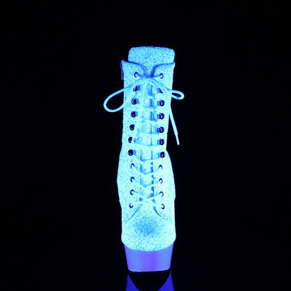 DELIGHT-1020LG Pleaser Neon White 6 Inch High Impact Ankle Boots