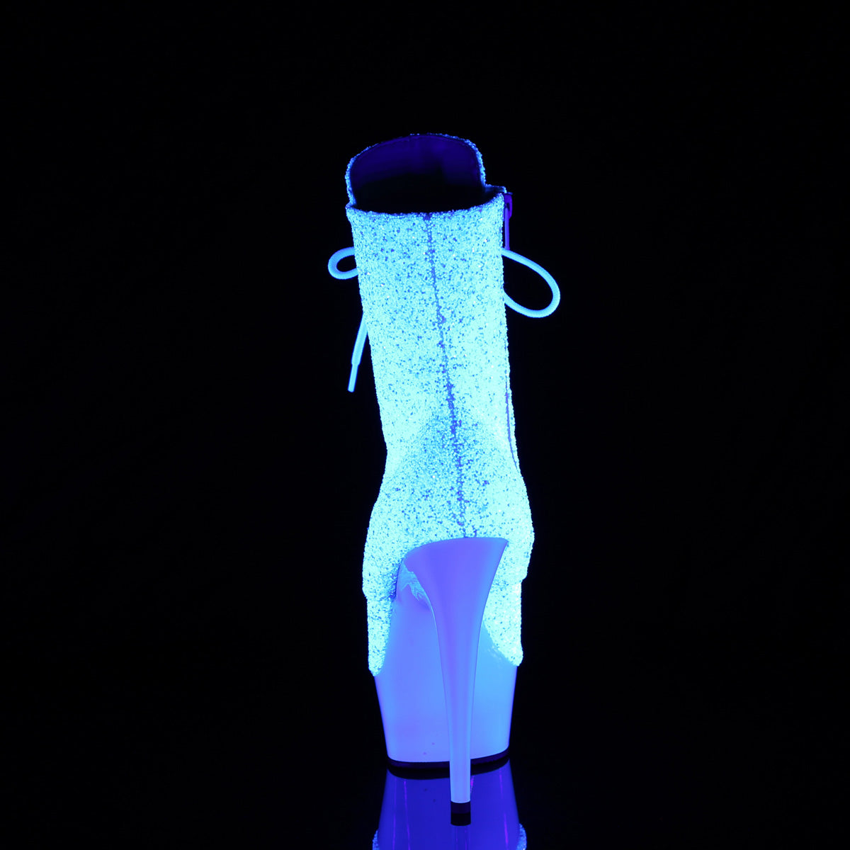 DELIGHT-1020LG Pleaser Neon White 6 Inch High Impact Ankle Boots