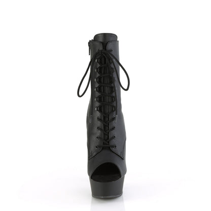 DELIGHT-1021 Pleaser Black 6 Inch Pole Dancer Ankle Boots