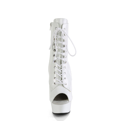 DELIGHT-1021 Pleaser White 6 Inch Pole Dance Ankle Boots