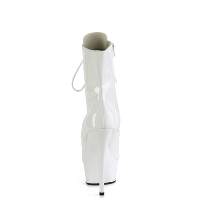 DELIGHT-1021 Pleaser White 6 Inch Pole Dance Ankle Boots