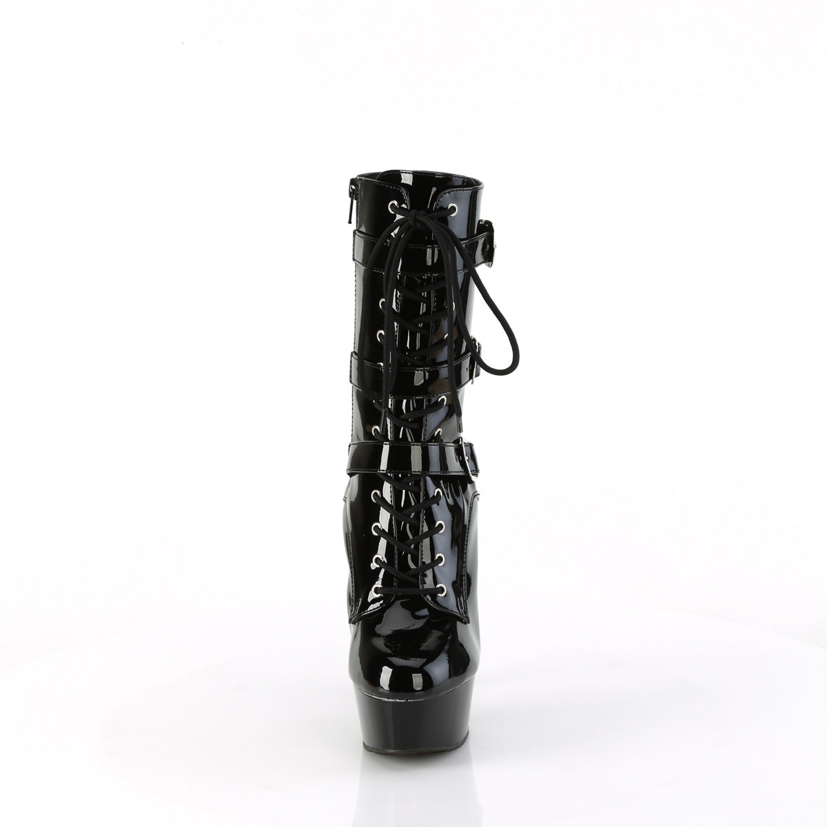 DELIGHT-1043 Pleaser Black 6 Inch High Fashiom Ankle Boots