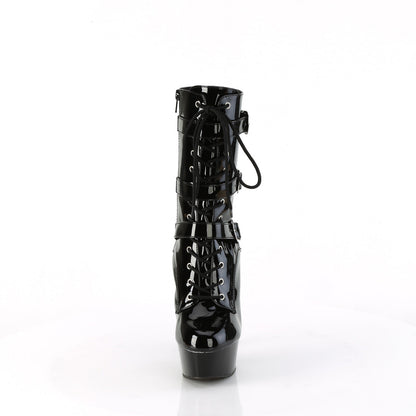 DELIGHT-1043 Pleaser Black 6 Inch High Fashiom Ankle Boots