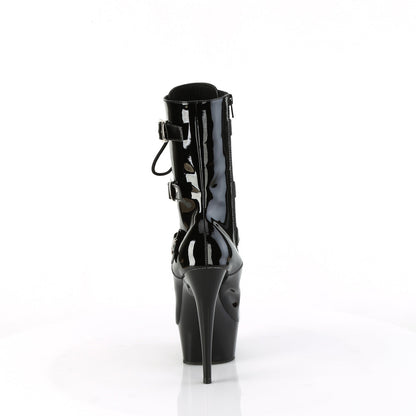 DELIGHT-1043 Pleaser Black 6 Inch High Fashiom Ankle Boots