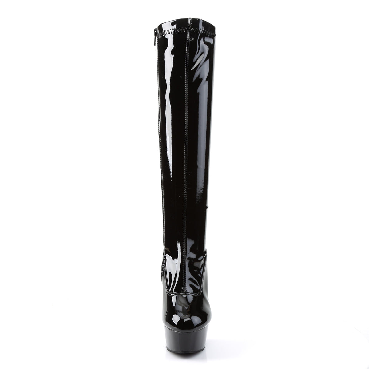 DELIGHT-2000 Pleaser Black Patent 6 Inch Exotic Dance Knee High Boots