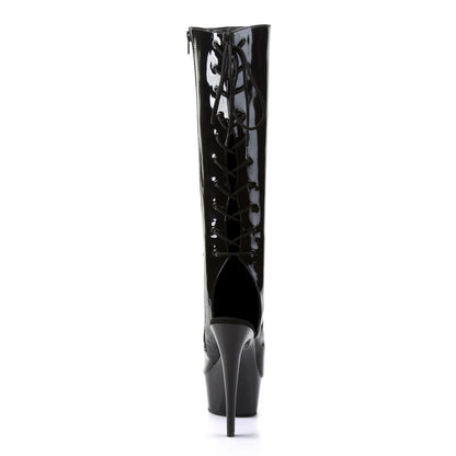 DELIGHT-2018 Pleaser Black 6 Inch Strippers Knee High Boots