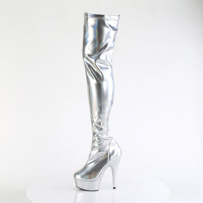 delight 3000hwr pleaser sexy footwear wht hologram pat m