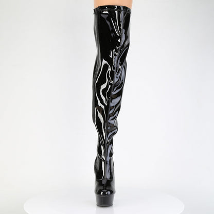 DELIGHT-3000WCF Pleaser Black Patent 6 Inch Exotic Dance Thigh Boots