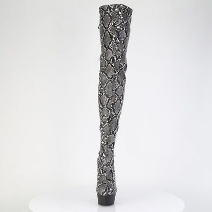 delight 3008sp bt pleaser pole dancing shoes grey blk snake print blk matte