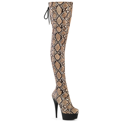 DELIGHT-3008SP-BT Pleaser Pole Dancing Snake print boots