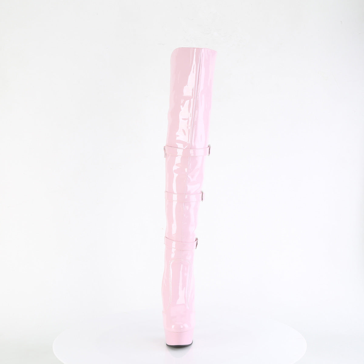 Pleaser DELIGHT-3018 Baby Pink Platform Over the Knee Boots - 6 Inch Heels