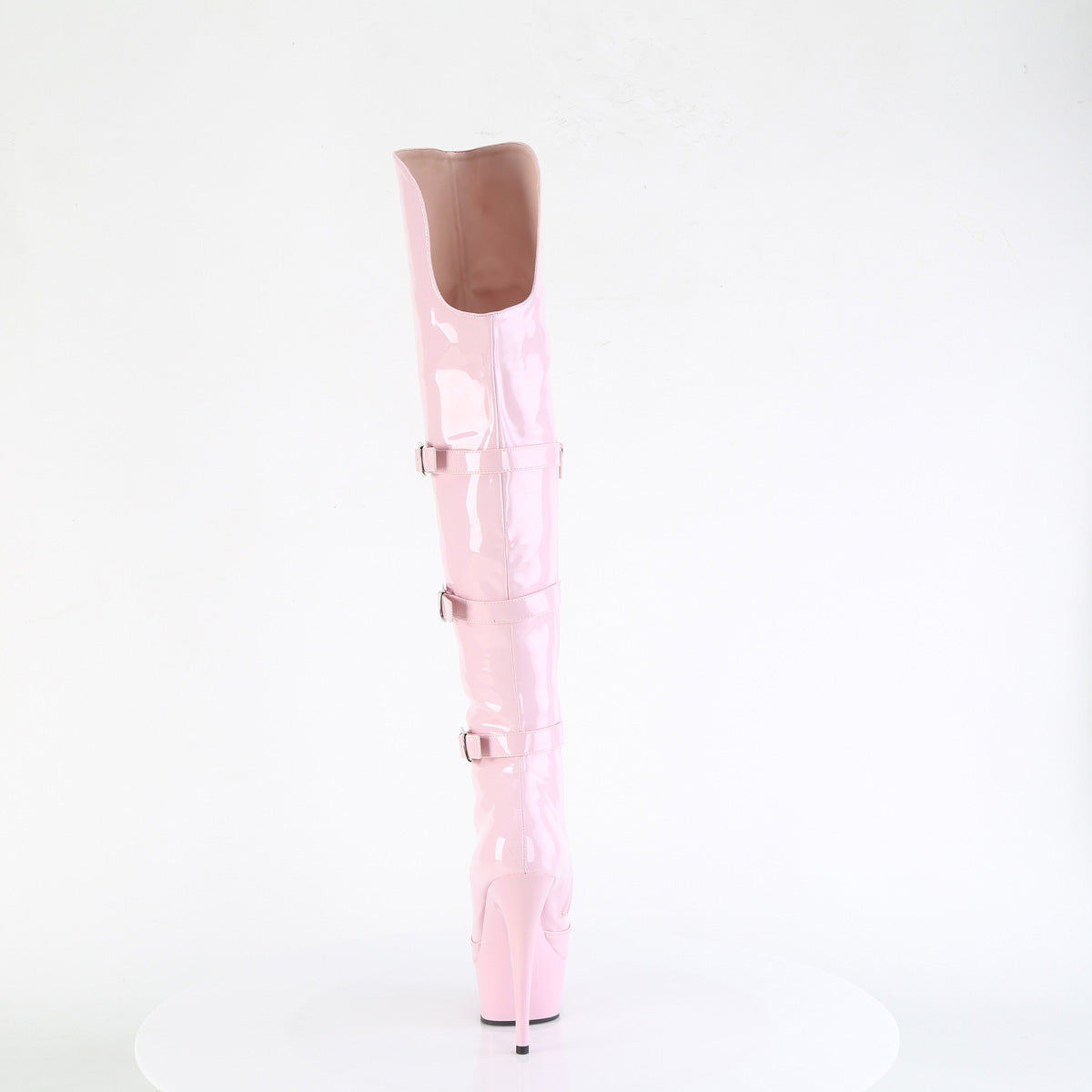 Pleaser DELIGHT-3018 Baby Pink Platform Over the Knee Boots - 6 Inch Heels