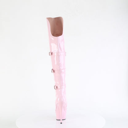 Pleaser DELIGHT-3018 Baby Pink Platform Over the Knee Boots - 6 Inch Heels