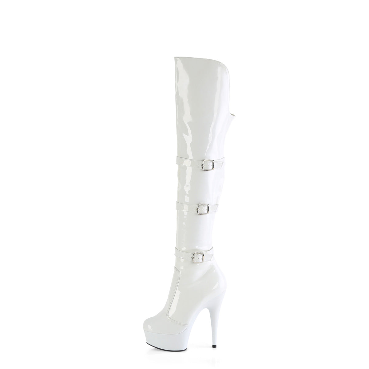 DELIGHT-3018 Pleaser White 6 Inch Exotic Dance Thigh High Boots